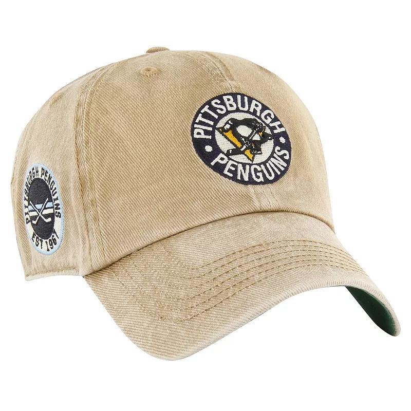 Mens 47 Khaki Pittsburgh Penguins Earldor Clean Up Adjustable Hat Product Image