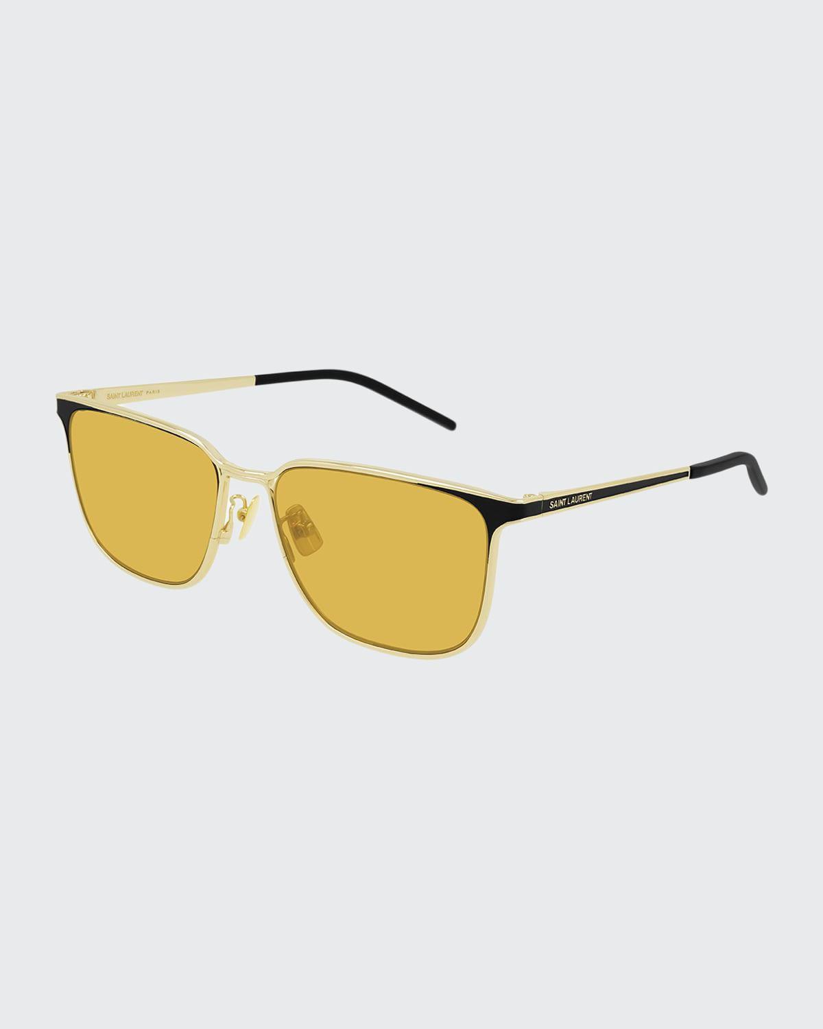 Mens Metal & Enamel Square Sunglasses Product Image