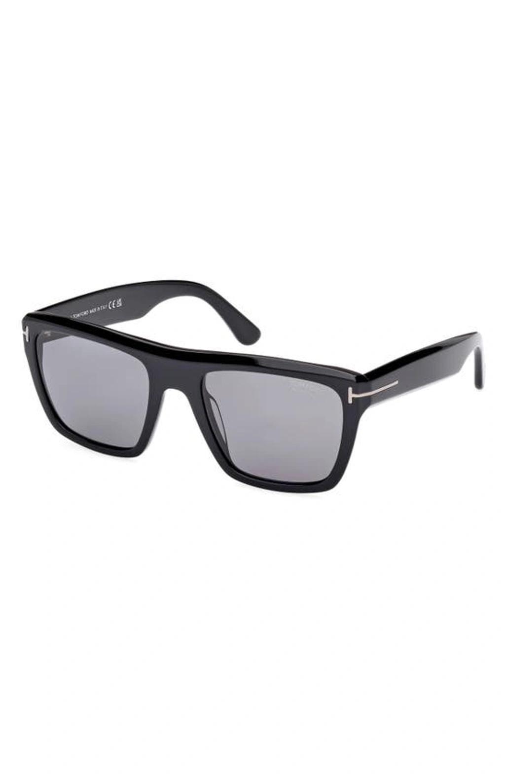 TOM FORD Men's Alberto Polarized Square Sunglasses In Black/gray Polarized Solid Product Image