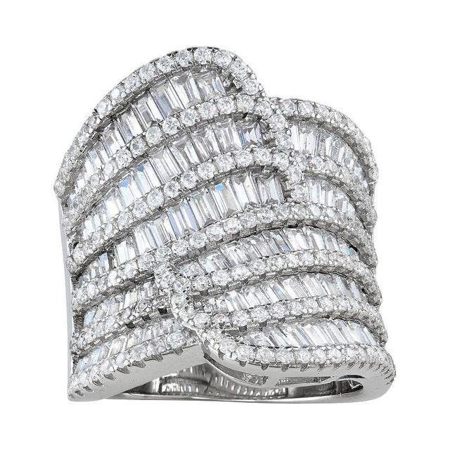 Designs by Gioelli Sterling Silver Cubic Zirconia Multi-Row Ring, Womens Product Image