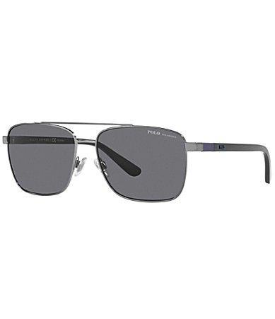 Polo Ralph Lauren Mens Ph3137 59mm Gunmetal Pilot Sunglasses Product Image