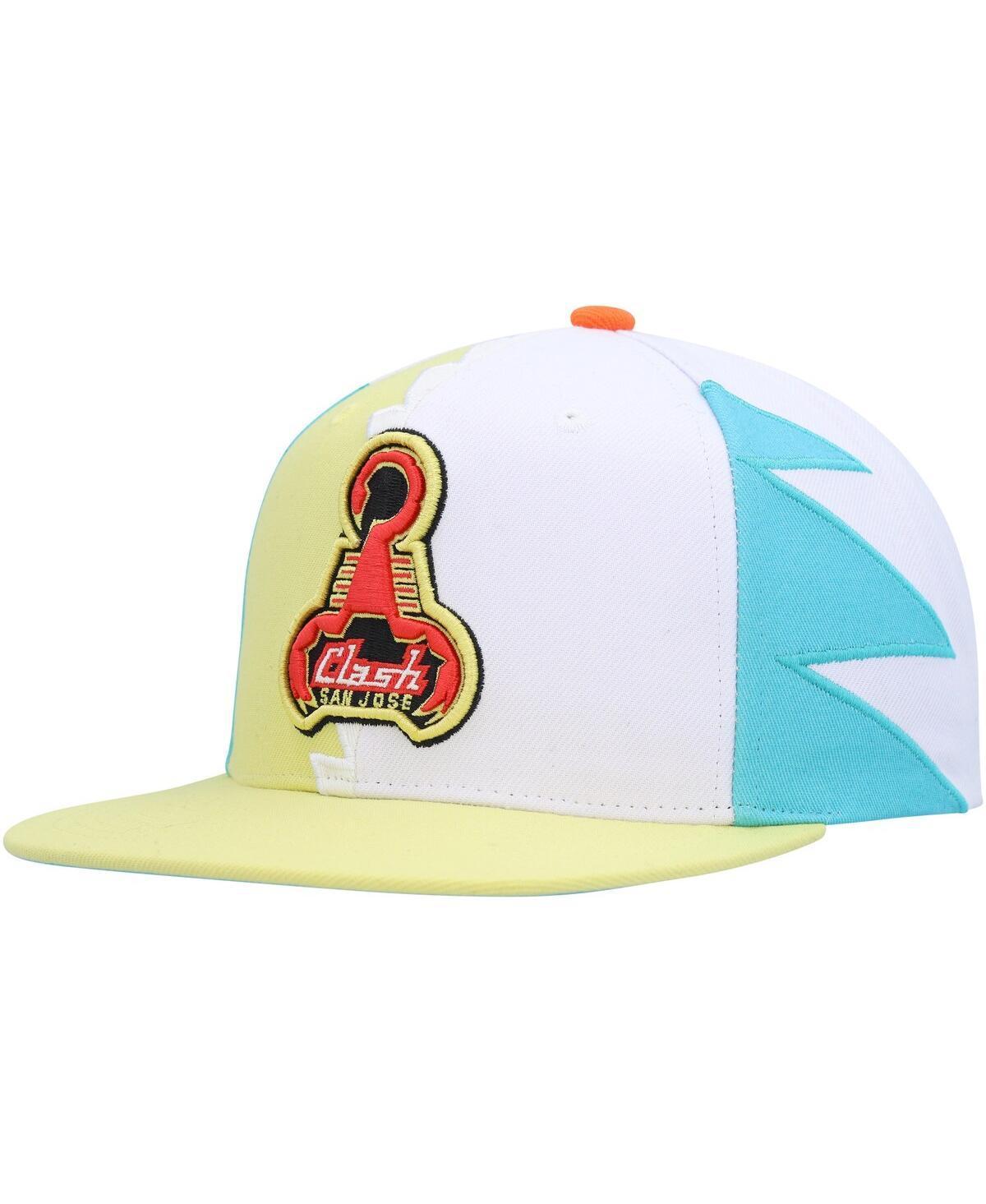 Mens Mitchell & Ness White San Jose Earthquakes Jersey Hook Snapback Hat Product Image