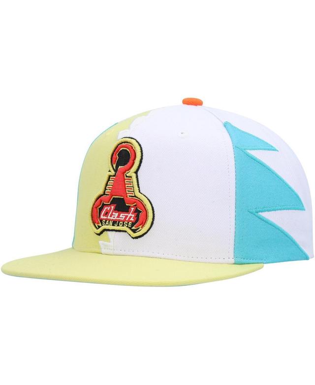 Mens Mitchell & Ness White San Jose Earthquakes Jersey Hook Snapback Hat Product Image