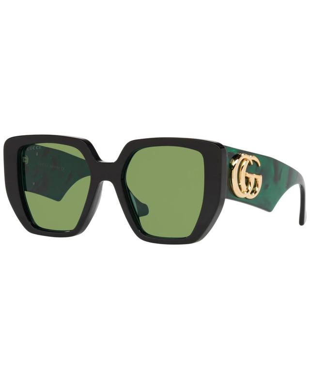 Gucci Womens Generation 54mm Havana Square Sunglasses - Spotted Havana Black/Amber Product Image