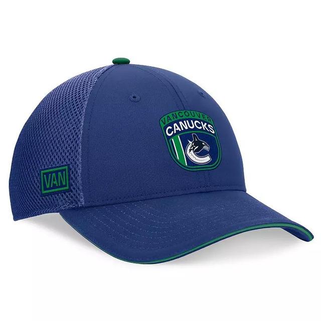 Mens Fanatics Blue Vancouver Canucks 2024 NHL Draft On Stage Trucker Adjustable Hat Product Image