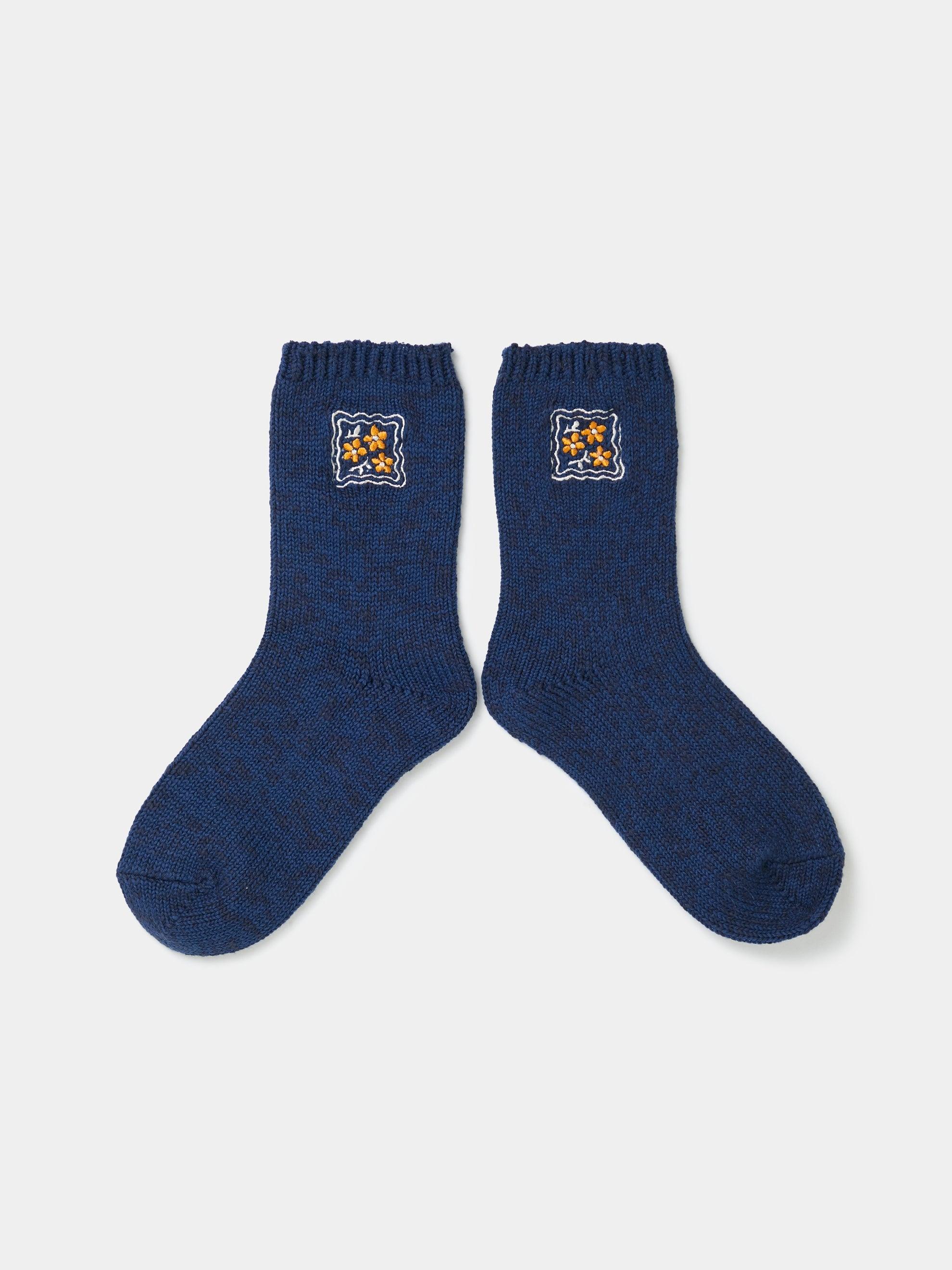 Cookie Embroidery Socks (Navy) Product Image