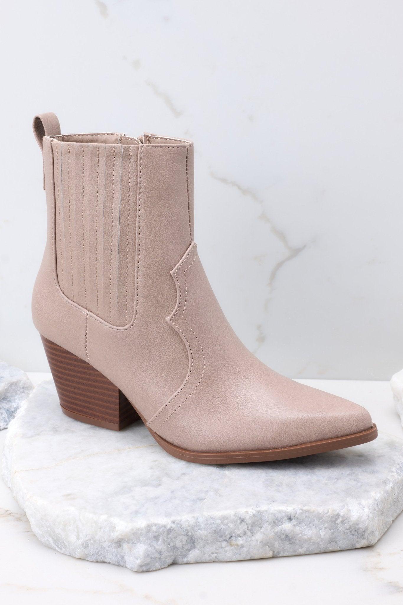 Living For It Western Taupe Boots Product Image