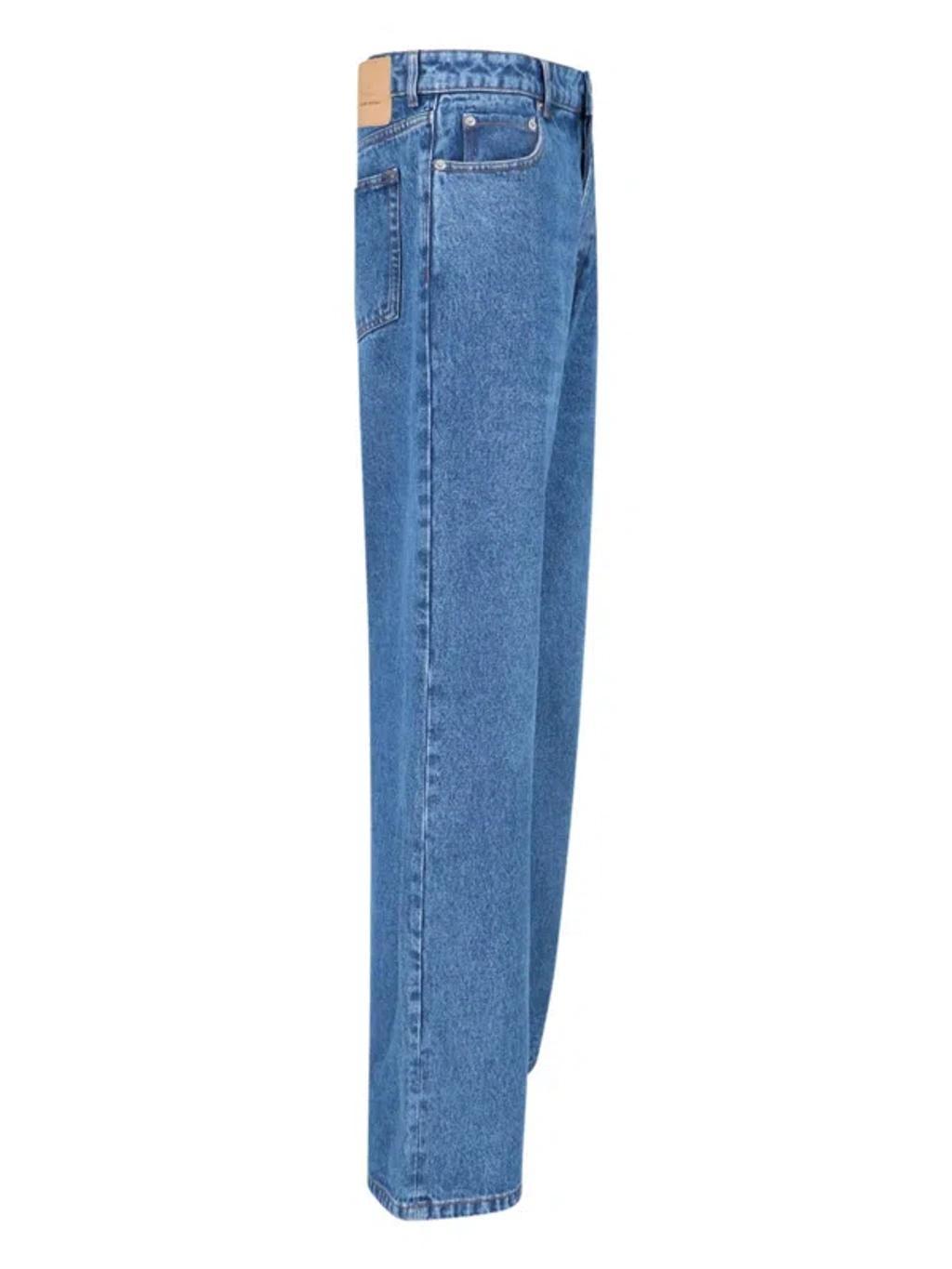 AMI ALEXANDRE MATTIUSSI Oversized Cotton Denim Jeans In Used Blue Product Image