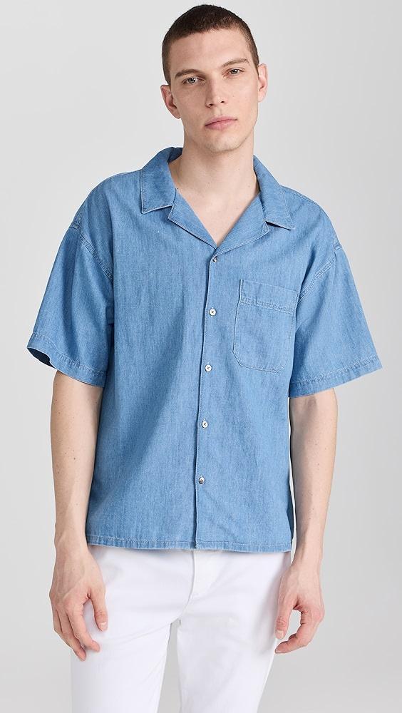 FRAME Chambray Camp Collar Shirt | Shopbop Product Image