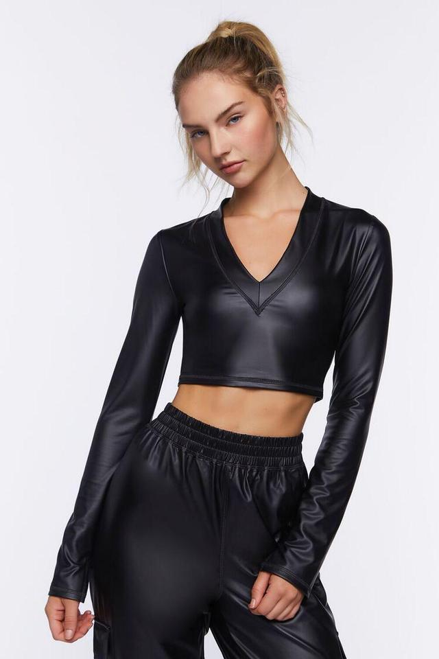 Active Faux Leather Crop Top | Forever 21 Product Image