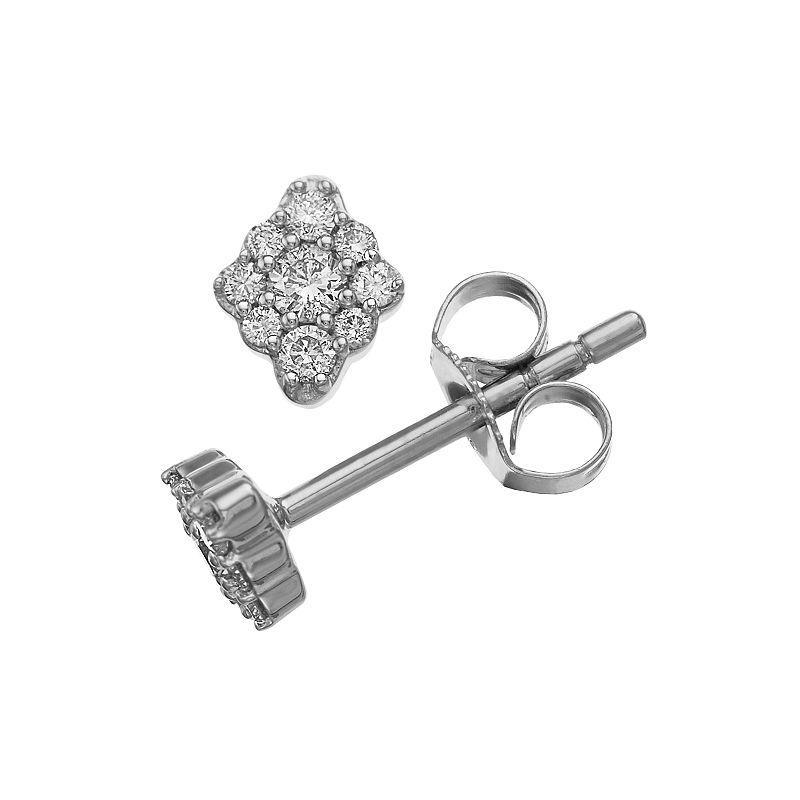 Ava Blue 14k White Gold 1/4 Carat T.W. Diamond Stud Earrings, Womens Product Image