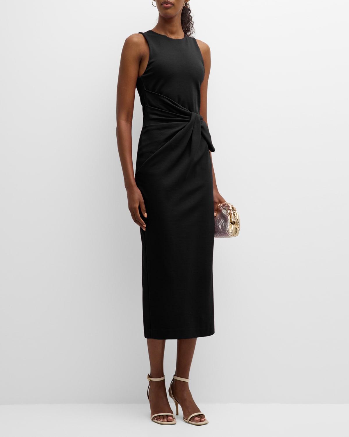 Sleeveless Twist-Front Jersey Midi Dress Product Image