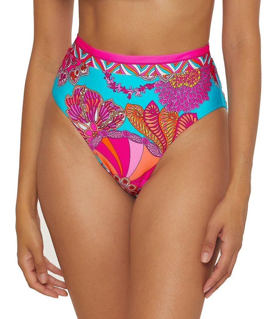 Trina Turk Meilani Floral High Waist Swim Bottom Product Image