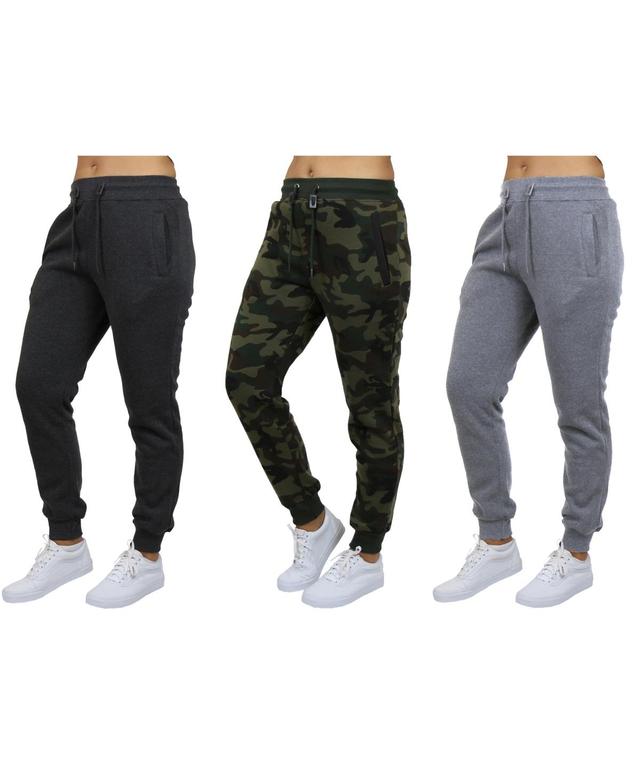 Galaxy By Harvic Womens Loose-Fit Fleece Jogger Sweatpants-3 Pack Product Image