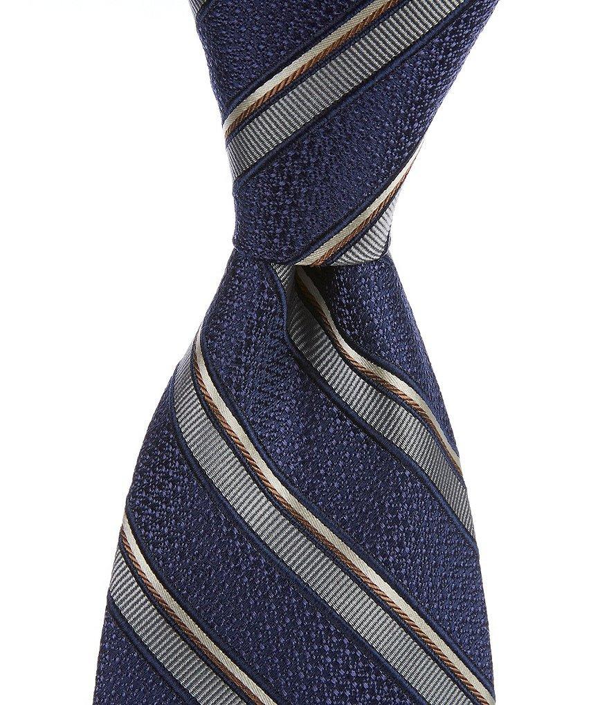 Cremieux Striped 3 1/3#double; Silk Tie Product Image