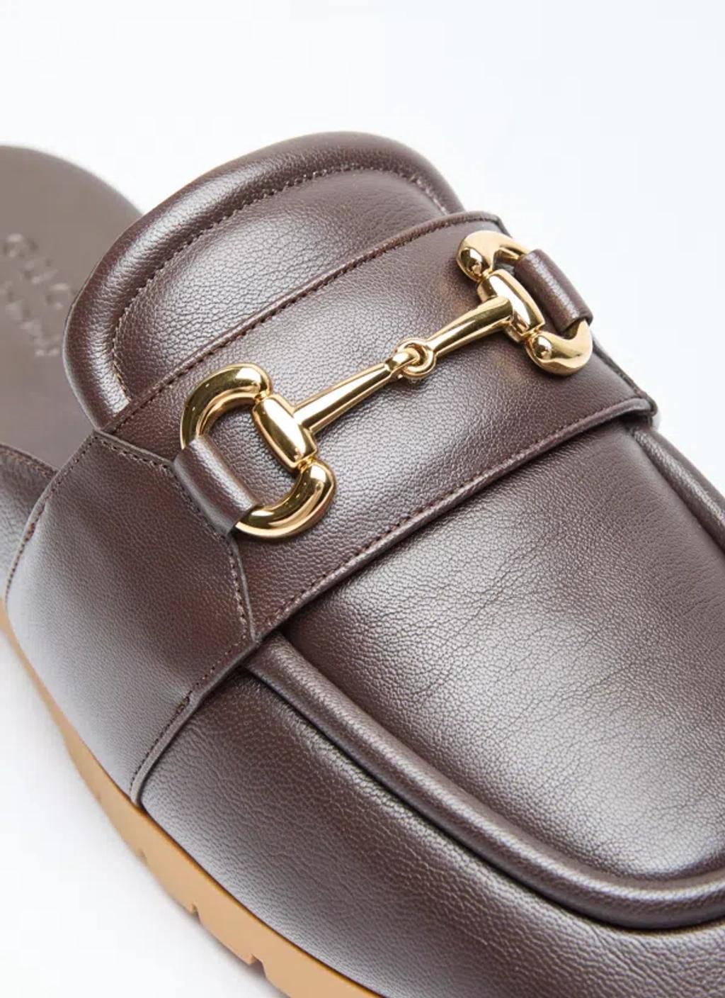 GUCCI Horsebit Mules In Brown Product Image