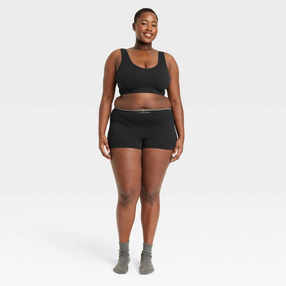 Womens Seamless Boy Shorts - Colsie Black 2X Product Image