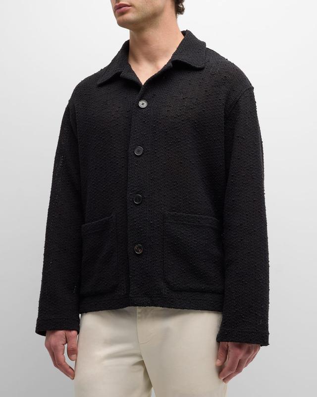 Men's Crochet Button-Front Jacket Product Image