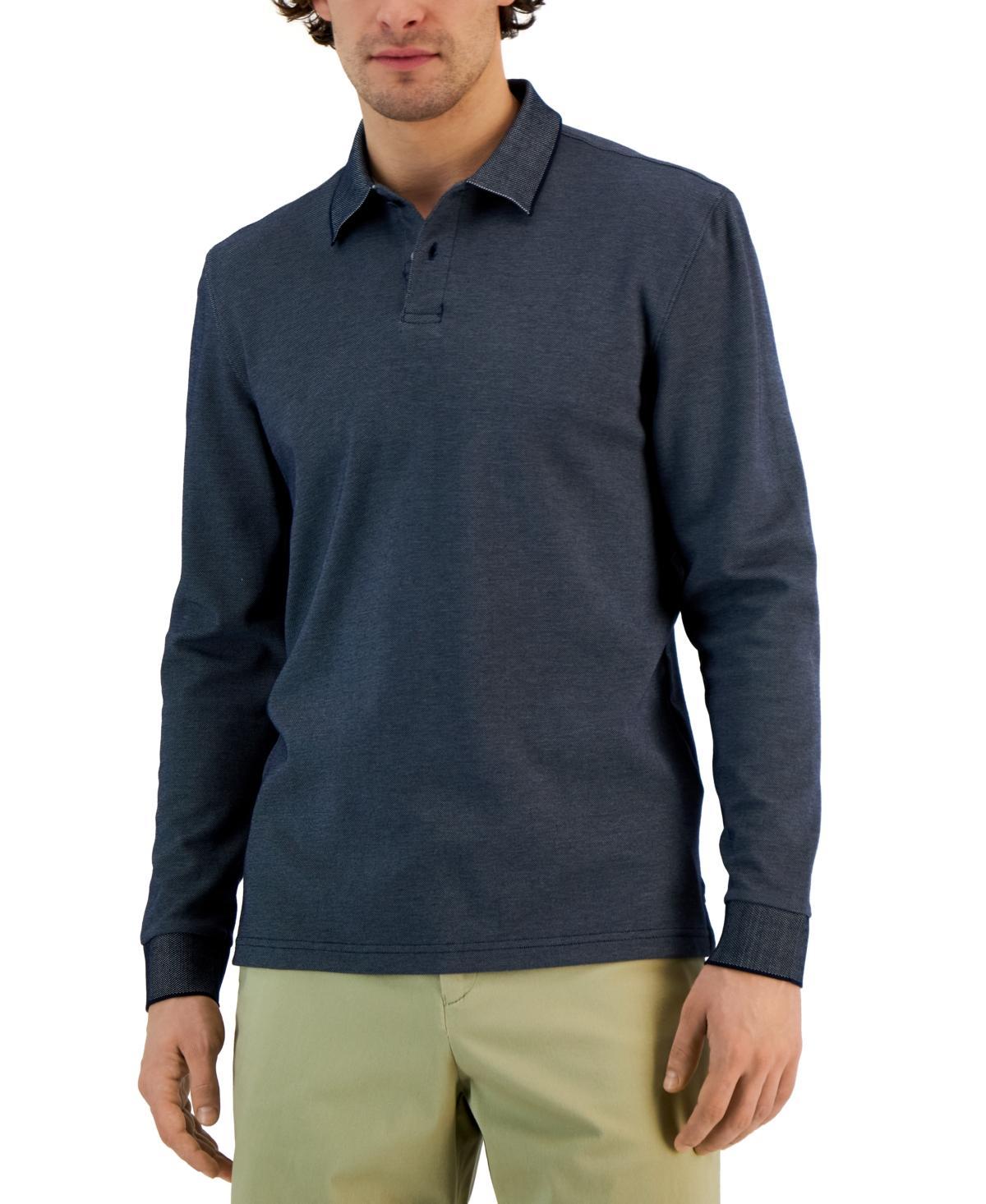 Alfani Mens Classic-Fit Solid Long-Sleeve Polo Shirt, Created for Macys Product Image