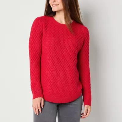 St. John's Bay Tall Womens Crew Neck Long Sleeve Pullover Sweater Product Image