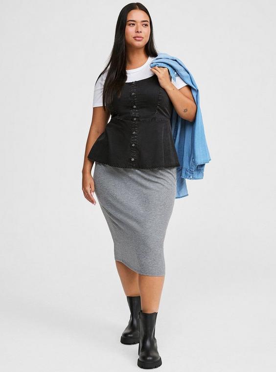 Midi Rib Column Skirt Product Image