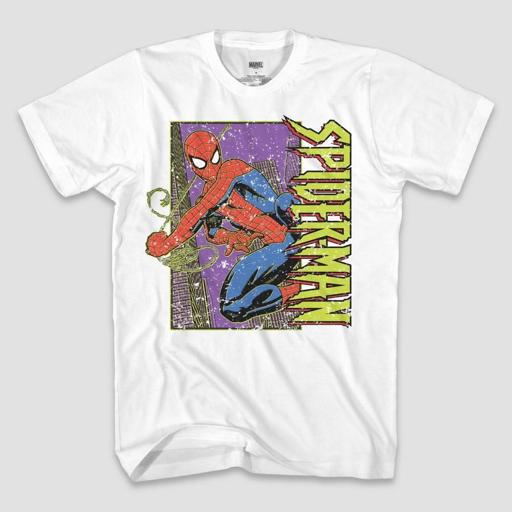 Mens Marvel Spider-Man Short Sleeve Graphic T-Shirt - White Product Image