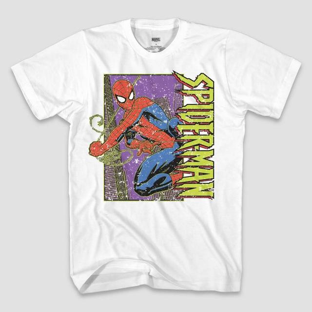 Mens Marvel Spider-Man Short Sleeve Graphic T-Shirt - White Product Image