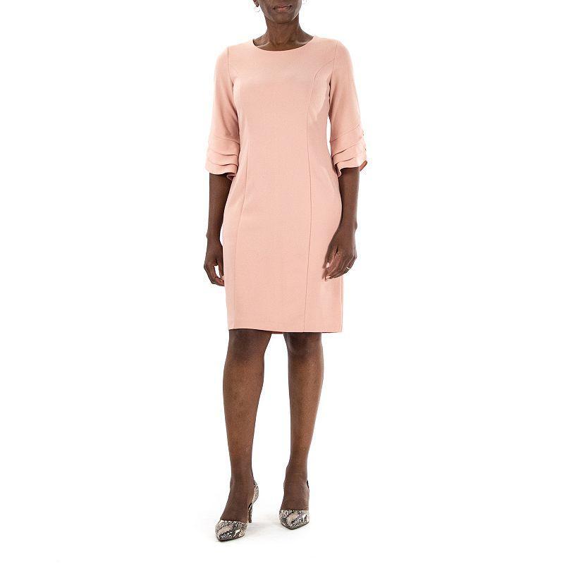 Womens Nina Leonard Tiered Sleeve Sheath Dress Product Image