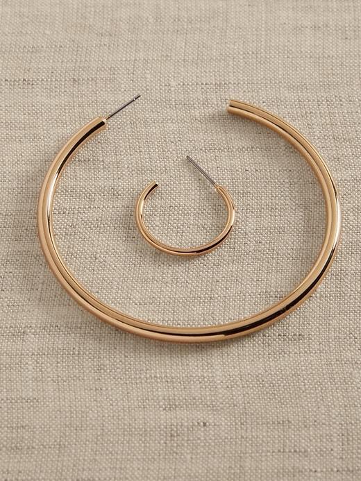 Basic Hoop Earrings (2 Pack) Product Image