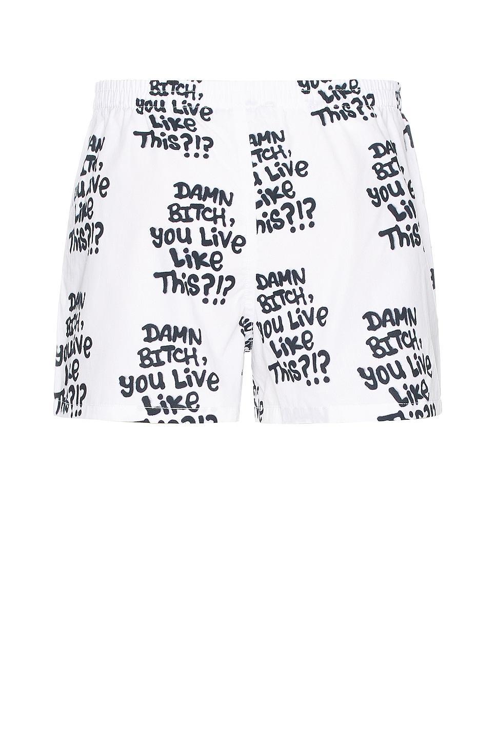 Sky High Farm Workwear Ally Bo All Over Printed Boxer Short White. (also in ). Product Image