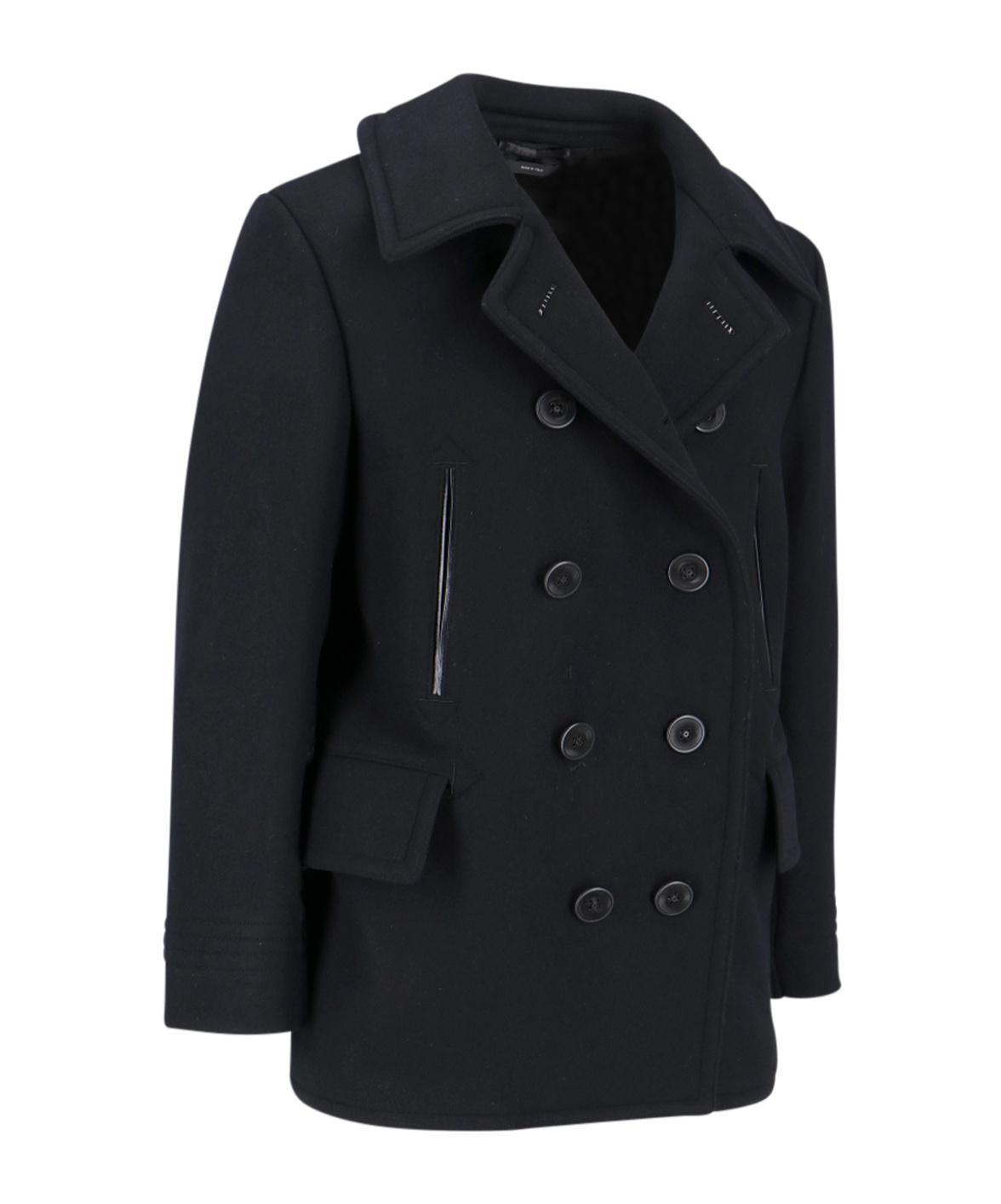 TOM FORD Melton-wool Blend Peacoat In Black Product Image