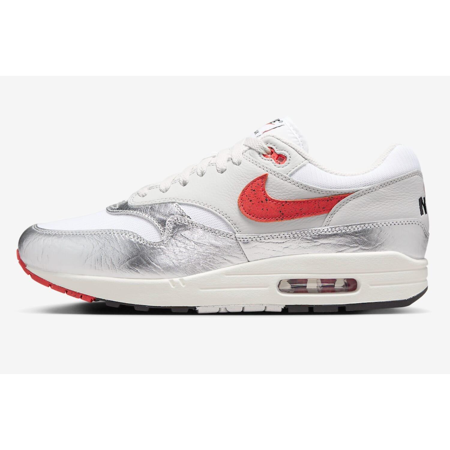 NIKE Air Max 1 Prm White/chile Red Hf7746-100 Men's In Silver Product Image