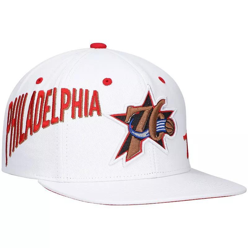 Mens Mitchell & Ness x Lids White Philadelphia 76ers Hardwood Classics Reppin Retro Snapback Hat Product Image