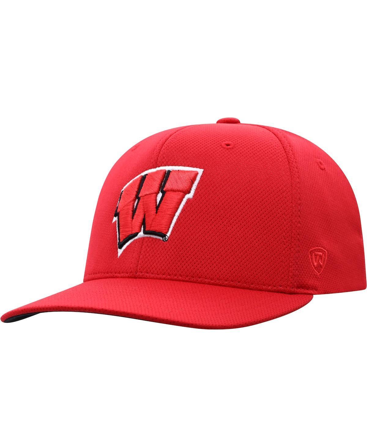 Mens Top of The World Red Wisconsin Badgers Reflex Logo Flex Hat Product Image