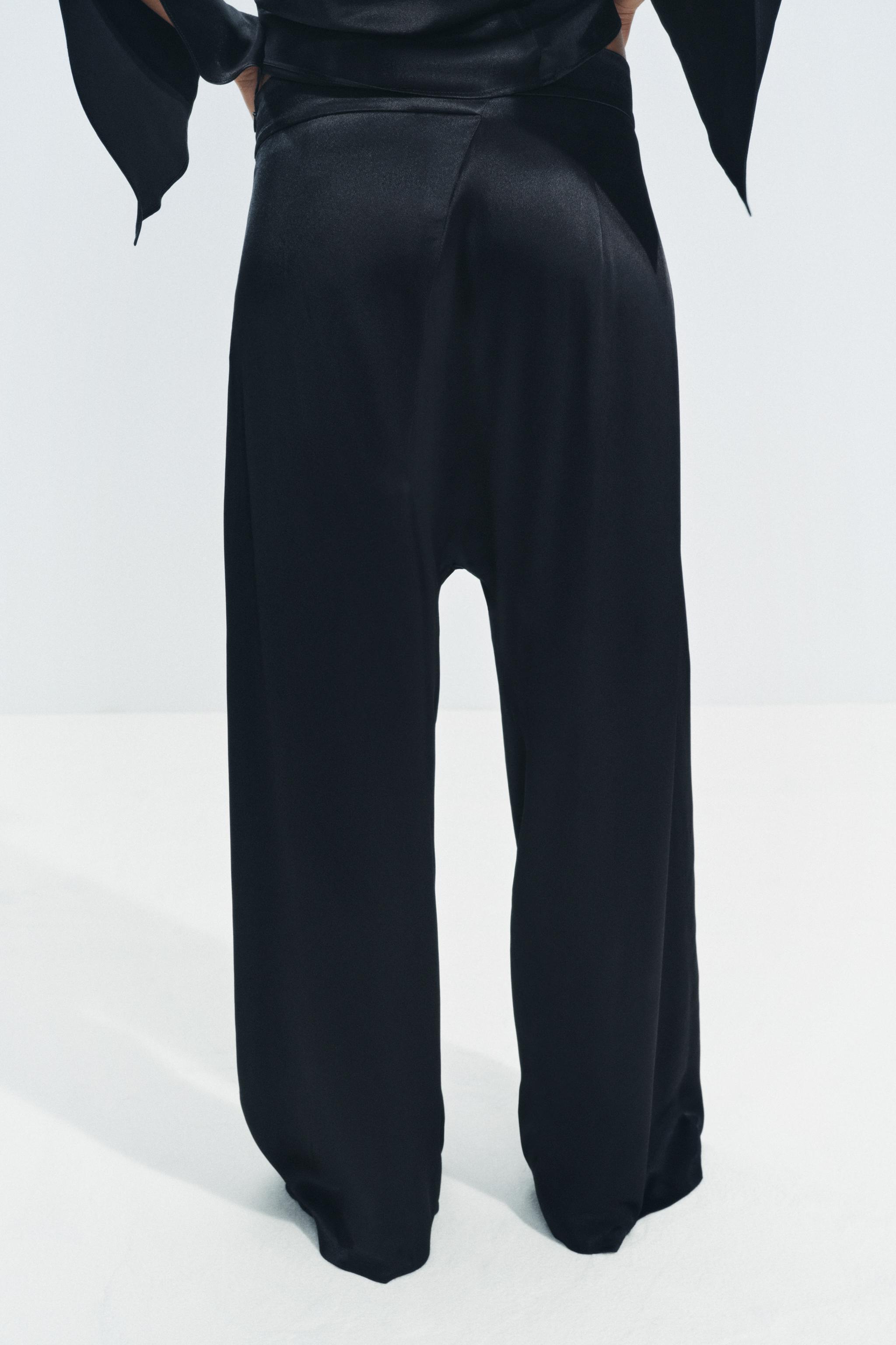 ASYMMETRIC SATIN EFFECT PANTS ZW COLLECTION Product Image