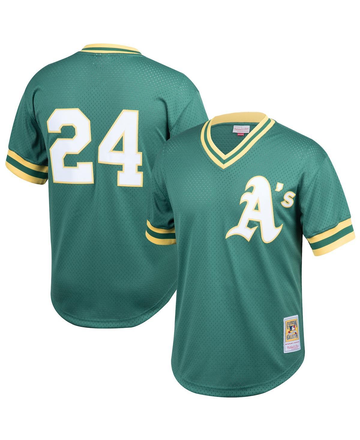 Mens Mitchell & Ness Rickey Henderson Oakland Athletics Cooperstown Collection Big & Tall Mesh Batting Practice Jersey Product Image