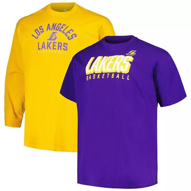 Mens Fanatics Branded /Gold Los Angeles Lakers Big & Tall Short Sleeve & Long Sleeve T-Shirt Set Product Image