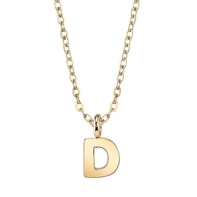 1928 Initial Pendant Necklace, Womens Yellow Product Image