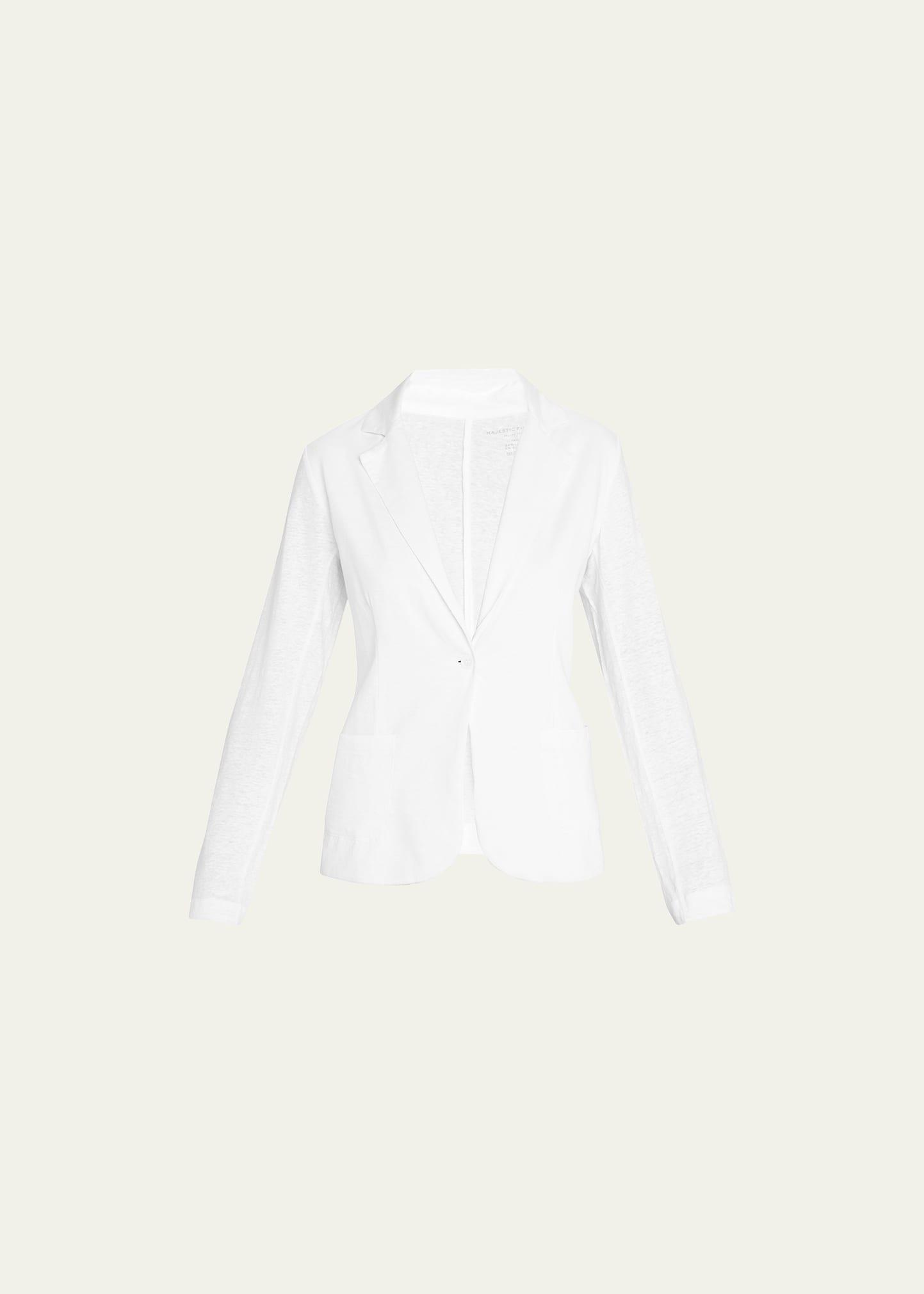 Womens Stretch Linen Blazer Product Image