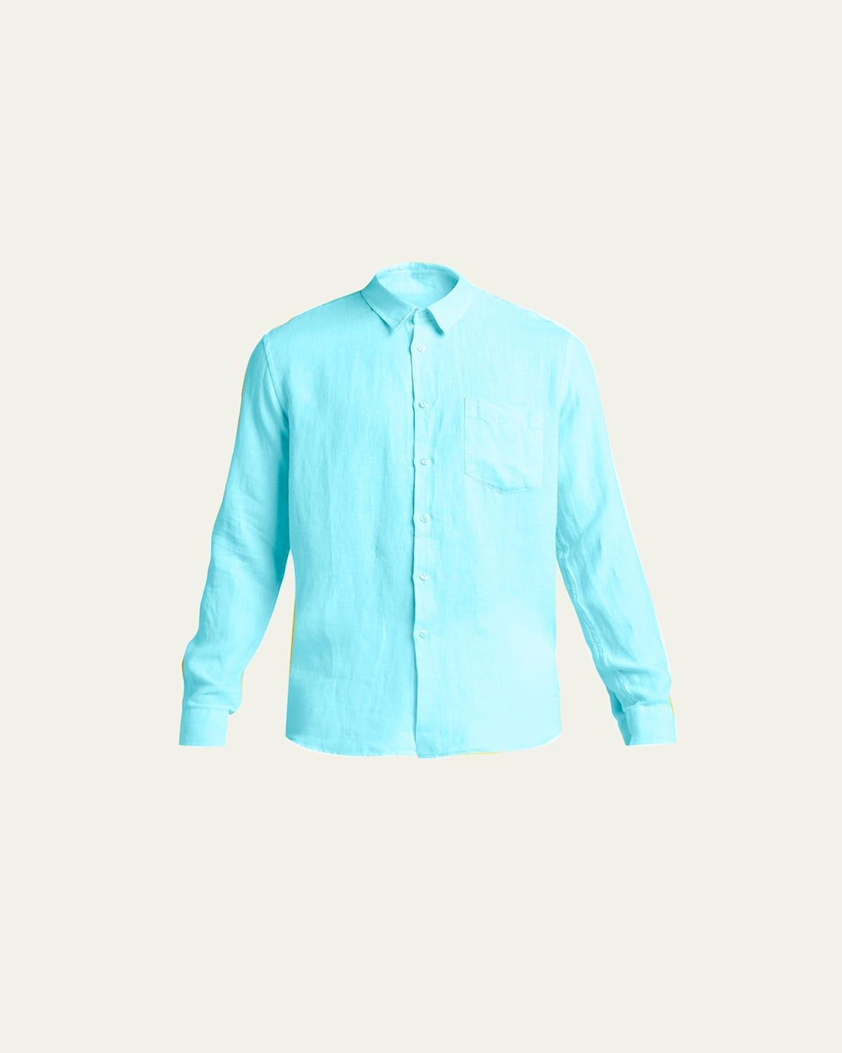 Mens Long-Sleeve Linen Shirt Product Image