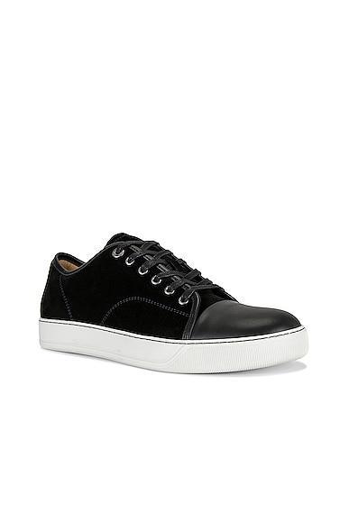 Lanvin Suede And Nappa Captoe Low Top Sneaker Product Image