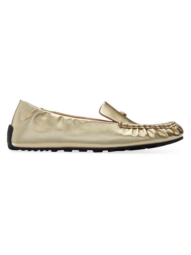 Womens Ronnie Metallic Leather Loafers Product Image