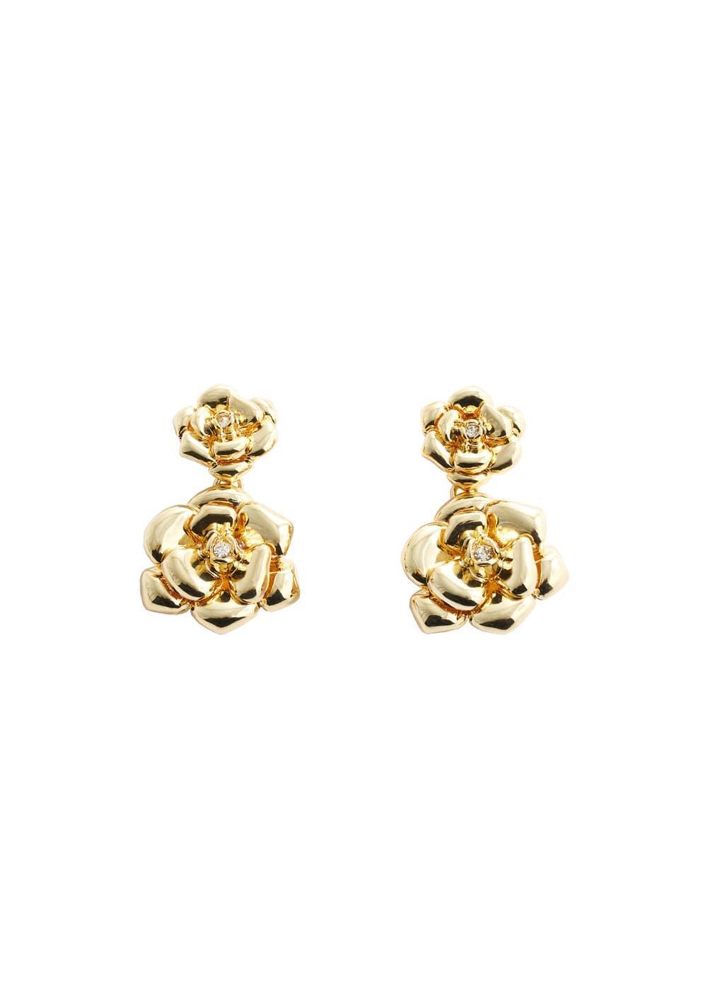 MANGO - Crystal flower earrings - One size - Women Product Image