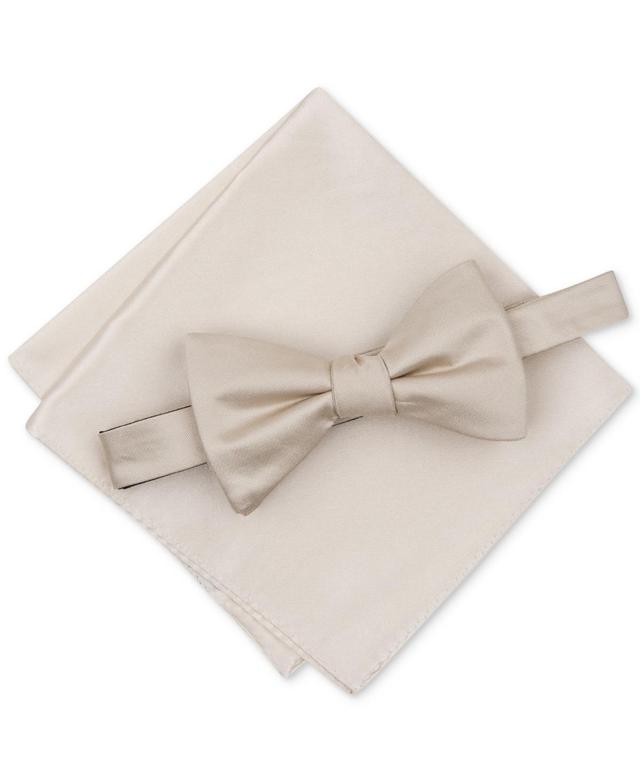 Alfani Mens Solid Texture Pocket Square and Bowtie, Created for Macys Product Image