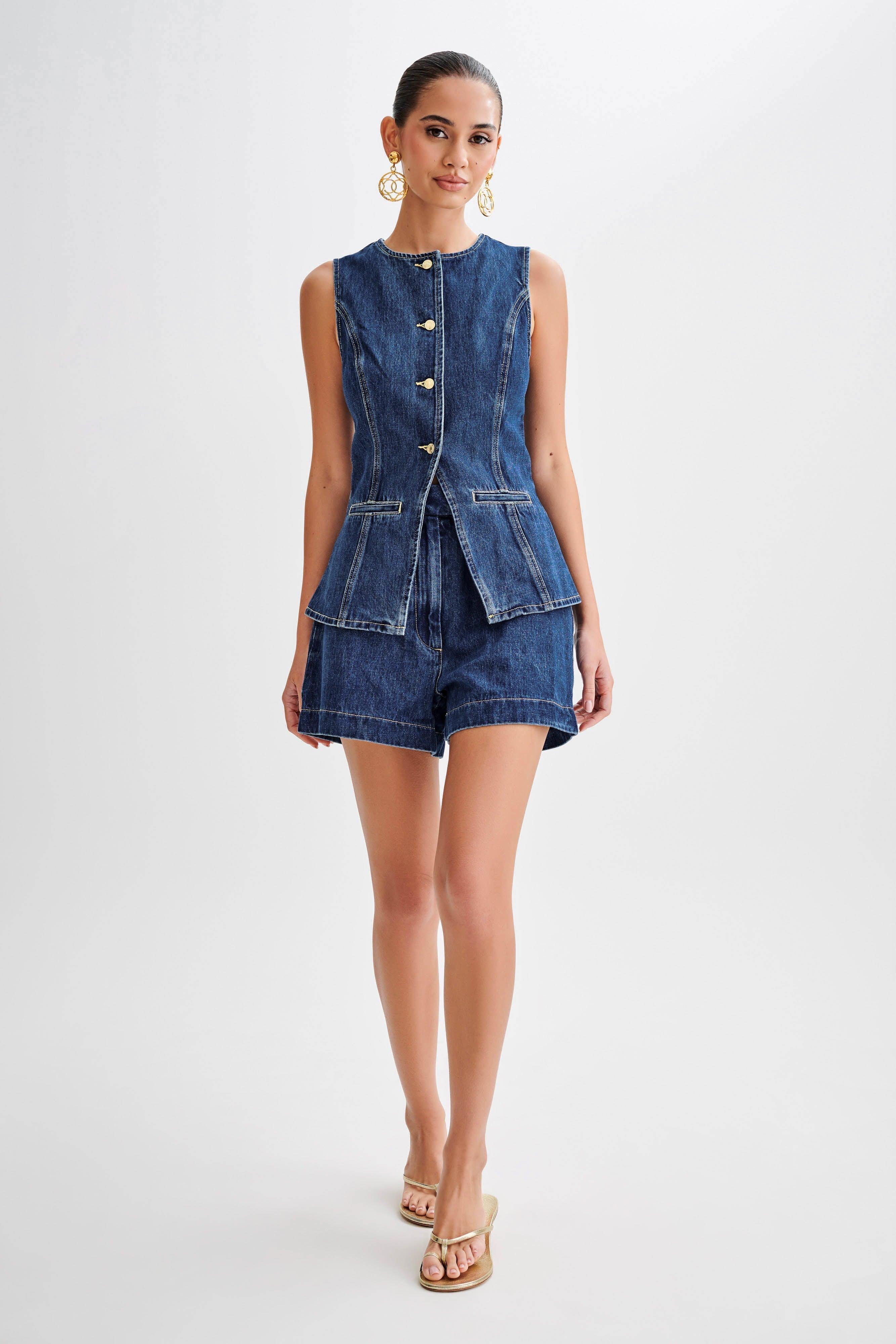 Abel Denim Shorts - Dark Blue Product Image