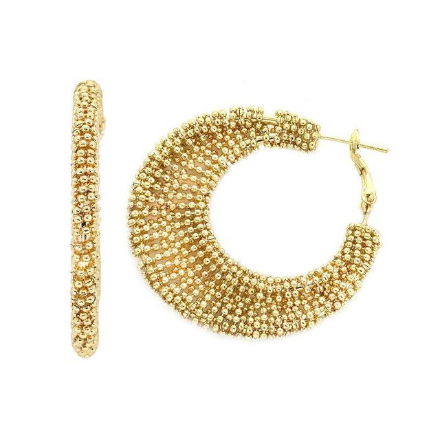 Pannee by Panacea Gold Tone Mesh Hoop Earrings, Womens Product Image