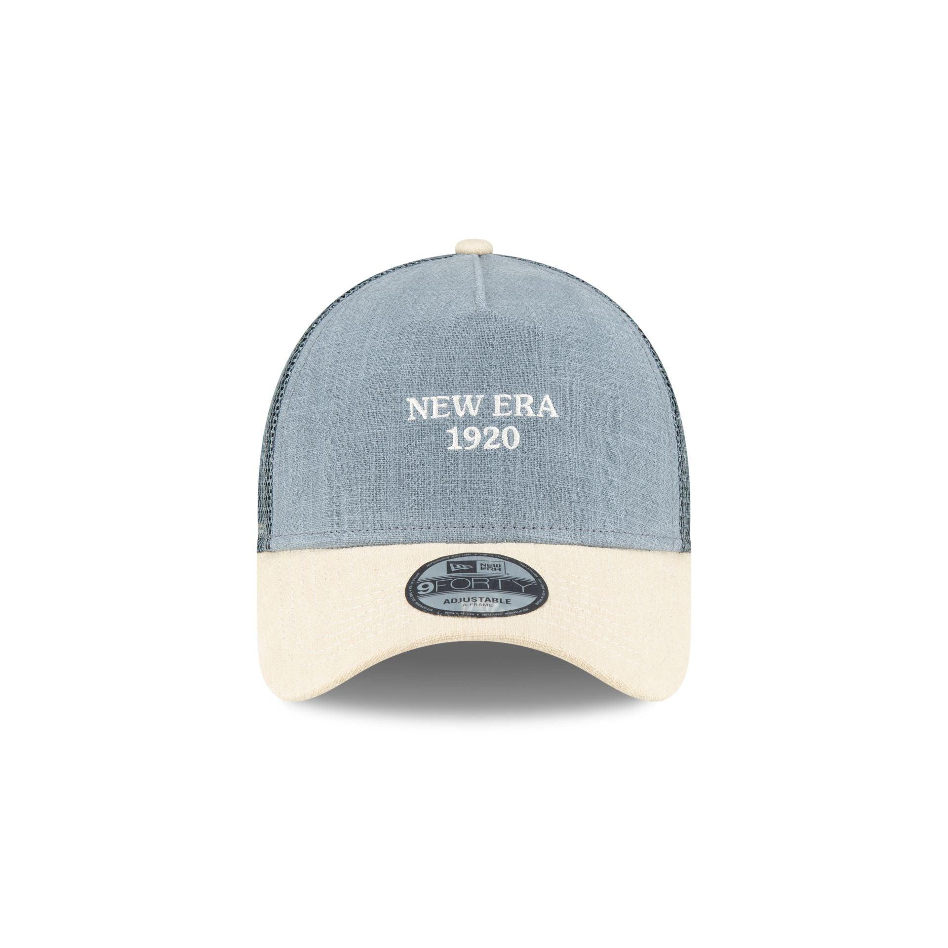 New Era Cap Soft Linen Slate 9FORTY A-Frame Trucker Hat Male Product Image