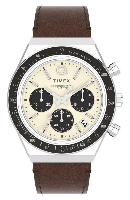 Timex Q Timex Chronograph Leather Strap Watch, 40mm Product Image