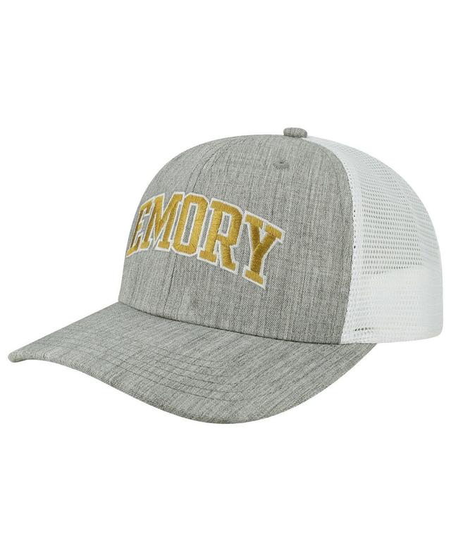 Mens Heather Gray Emory Eagles Arch Trucker Snapback Hat - Heather Gray Product Image