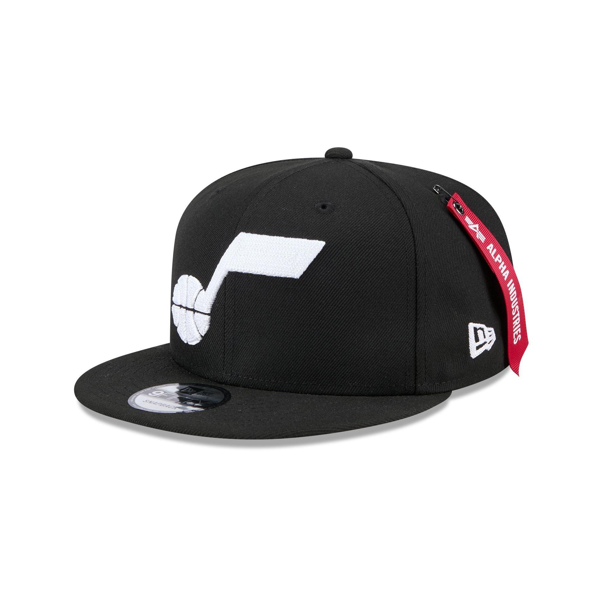 Alpha Industries x Utah Jazz Black 9FIFTY Snapback Hat Male Product Image